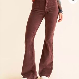 Free People Brown Flare & Wide Leg Jeans